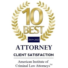 10 Best | 2019-2023 | Attorney | Client Satisfaction | American Institute of Criminal Law Attorneys ™